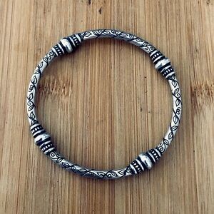 $132  Signed Estate Vintage Cuff  Sterling Silver  Mark Illegible